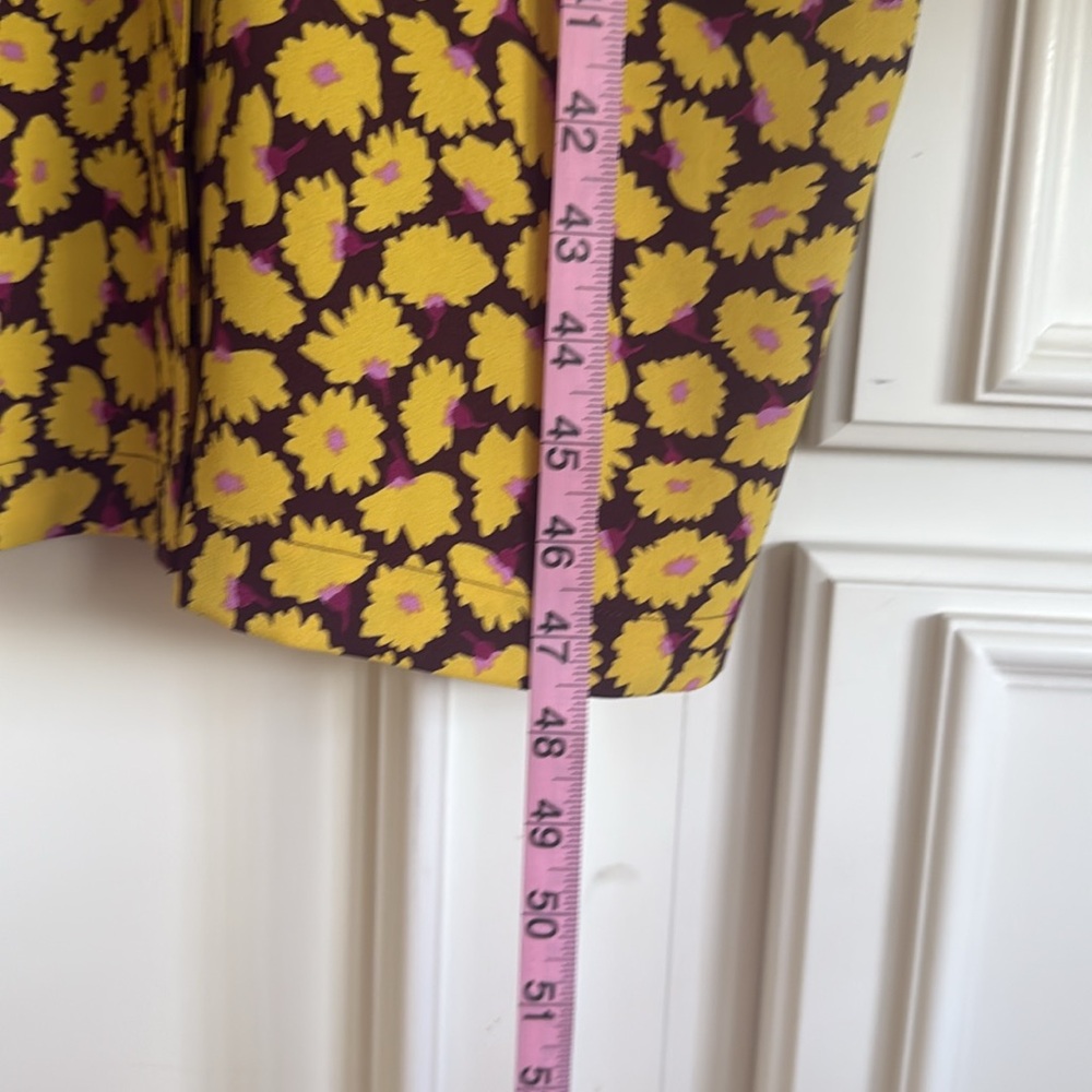 Kate Spade Sunny Bloom Yellow Floral Ruched-Front Shirt Dress 6 - Picture 3 of 12